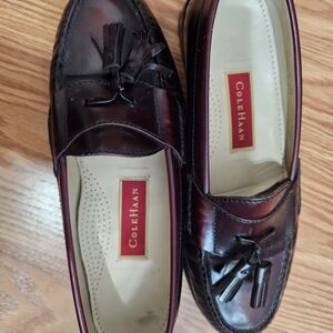 Cole Haan Men’s Burgundy Leather Tassel Loafers